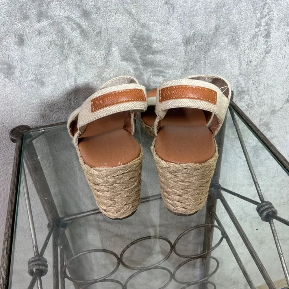 Tommy Bahama Shoes Women's Size 9Beige Sakura Espadrille Wedge Sandals Slingback